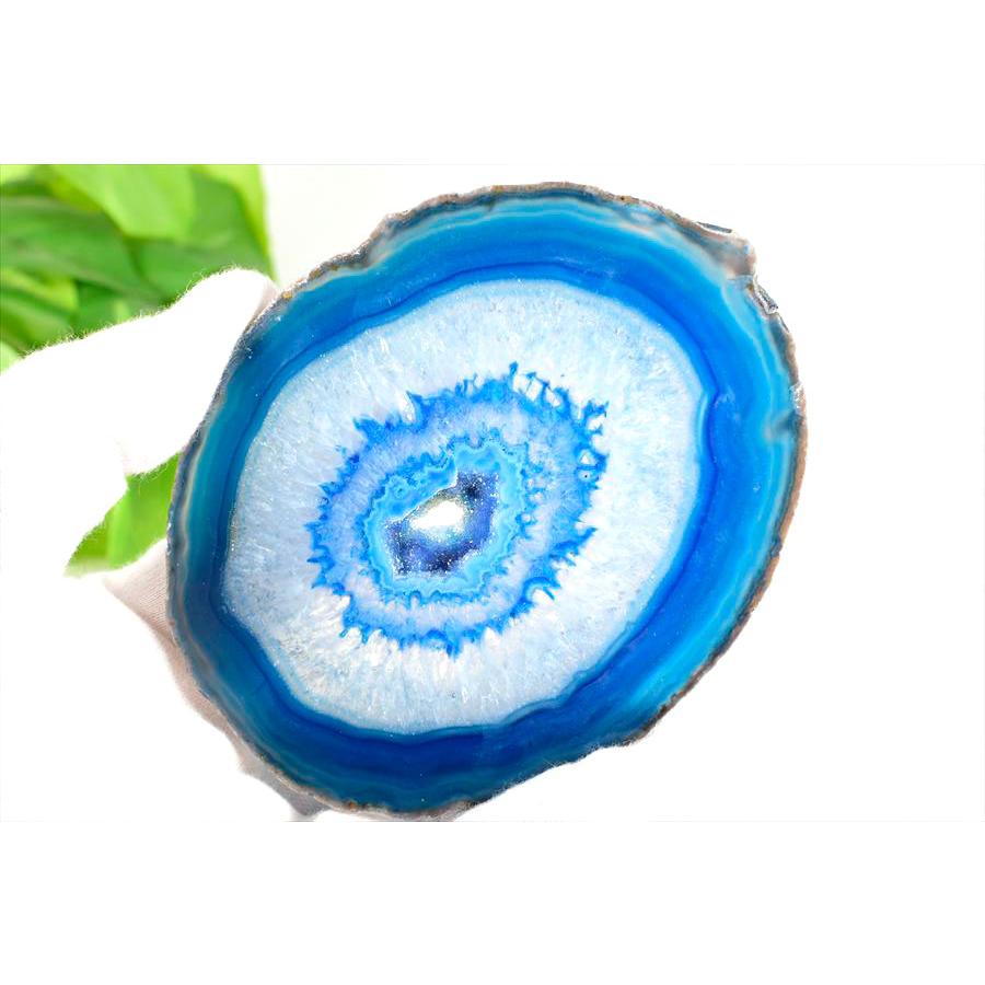 アゲート 瑪瑙 スライス ブルーカラー 規格サイズ：3号 現物画像