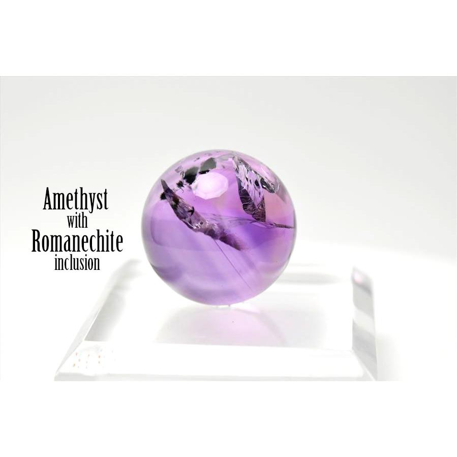 ロマネサイトインアメジスト ファントム 丸玉 (約27mm珠) ブラジル産 花入り アメジスト タンブル 紫水晶 スフィア 天然石 パワーストーン 握り石 |  | 06