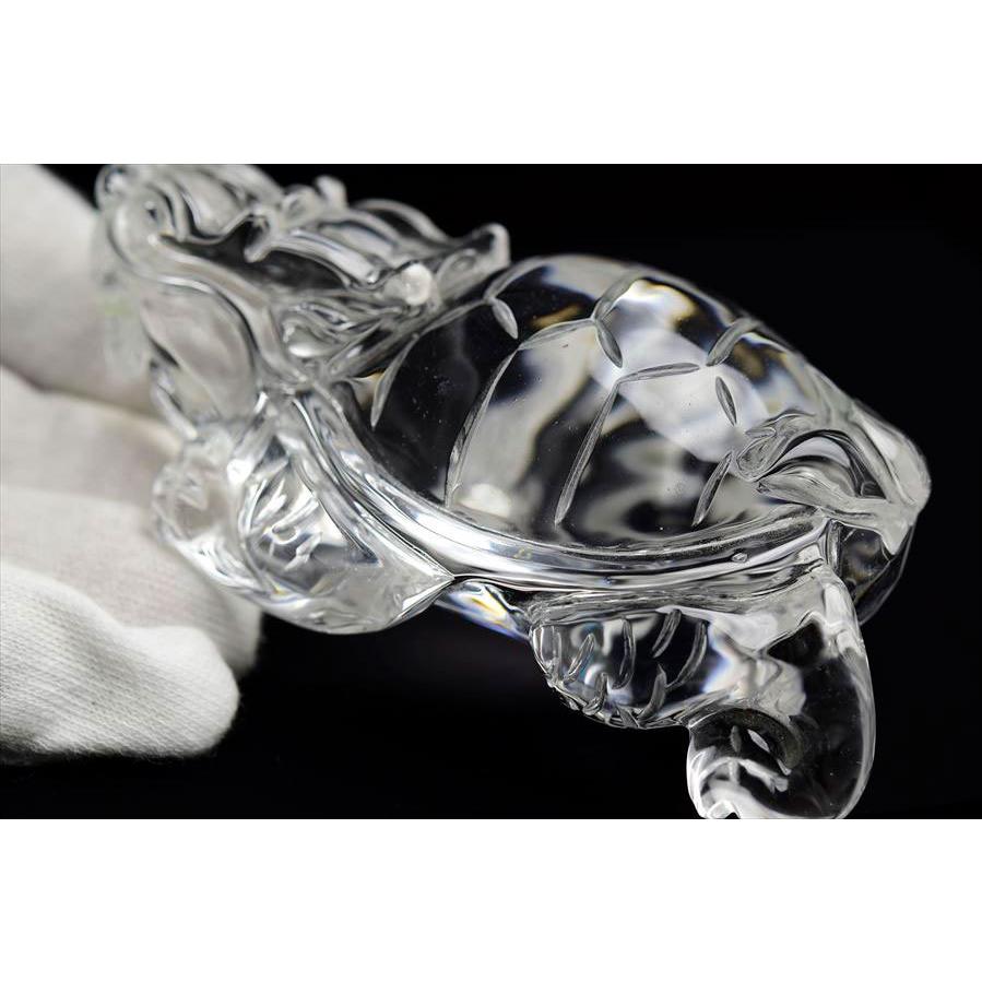 正財運 天然 水晶 龍亀（約214.3g）ロングイ彫刻 置物 最上級の