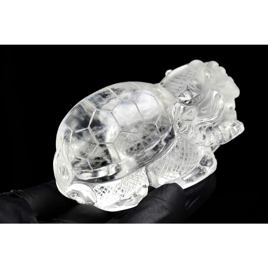 水晶 亀龍 ロングイ 水晶像 風水 開運 招財 金運 風水 招財 パワーストーン