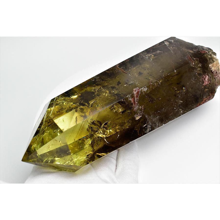 スモーキーシトリンポイント♡六角柱♡虹入り 虹入り シトリン水晶 六角柱[t719-4809]