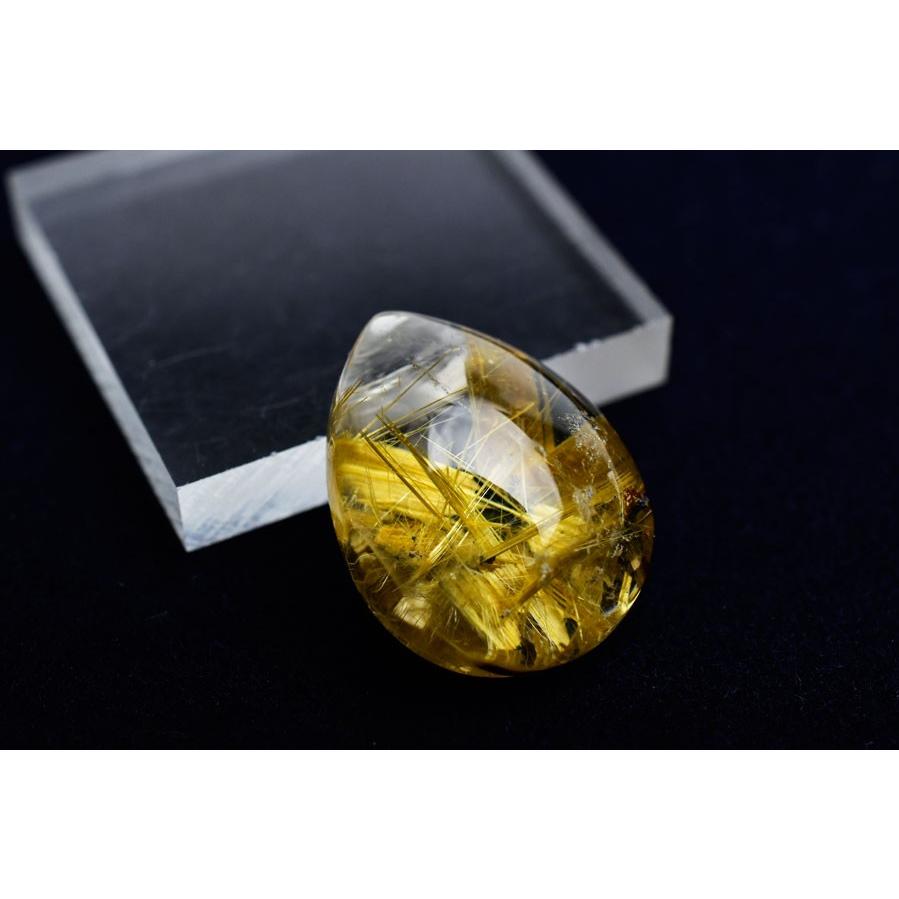 ゴールドルチルクォーツ カボション【約4.3g】ルース タンブル  