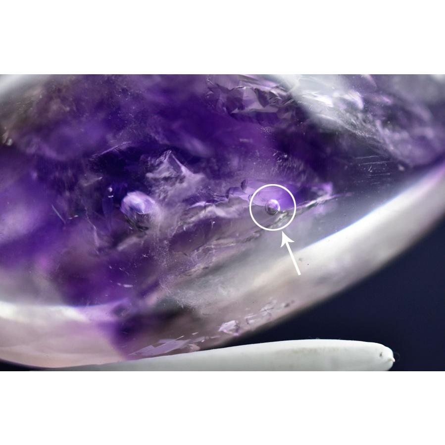 アメジストエレスチャル【約17.2g】水入り タンブル 希少 水入り