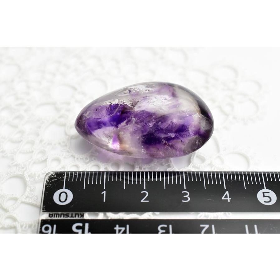 アメジストエレスチャル【約17.2g】水入り タンブル 希少 水入り