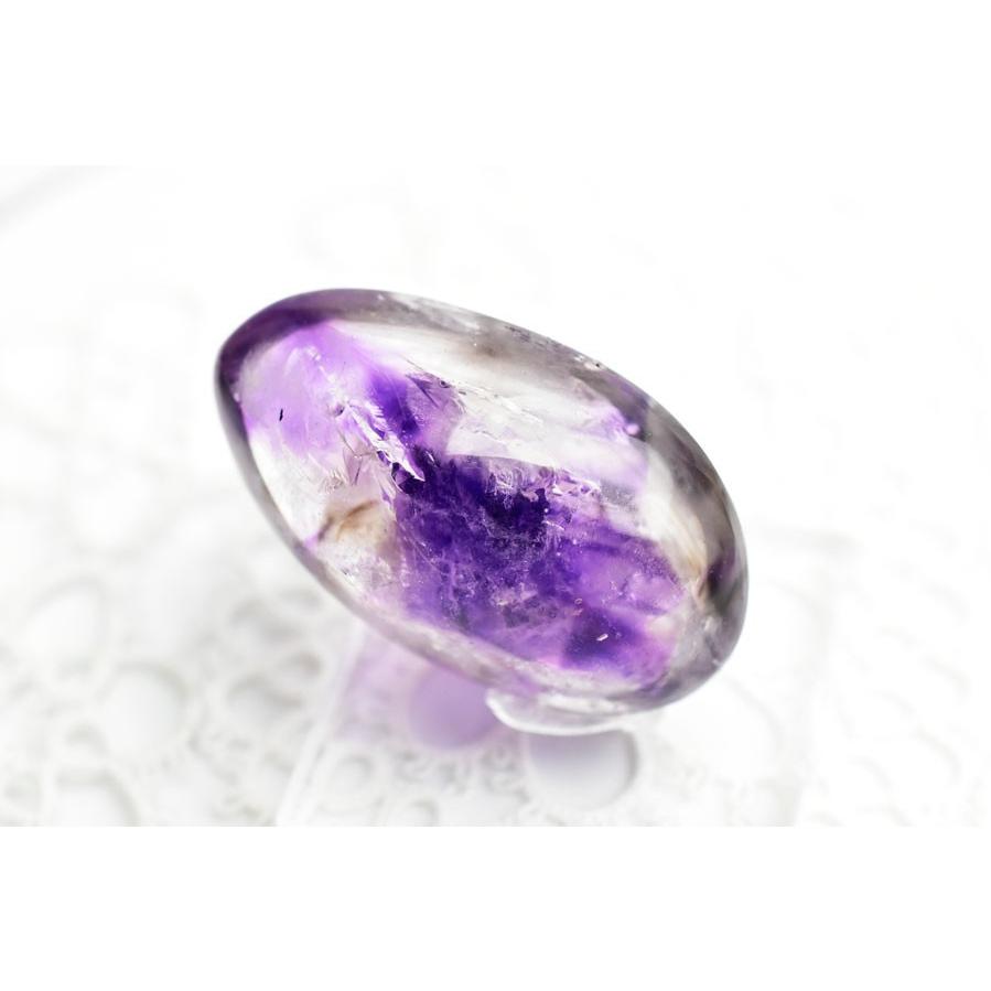 アメジストエレスチャル【約17.2g】水入り タンブル 希少 水入り