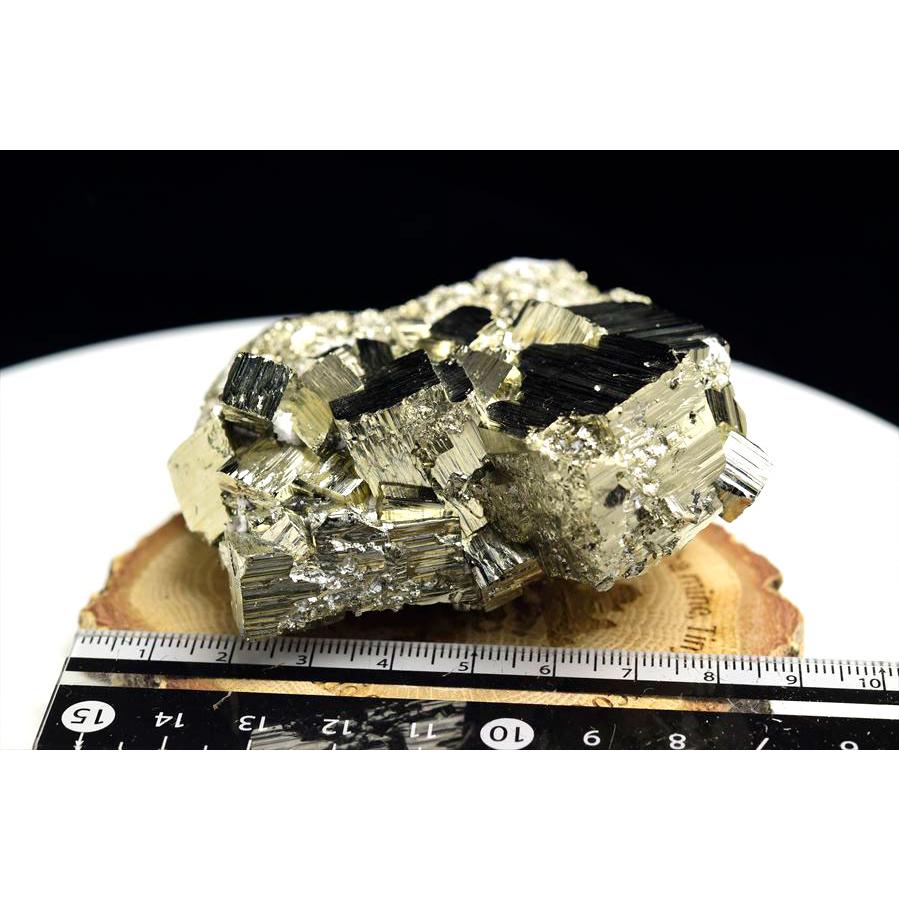パイライト 黄鉄鉱 (約394.5g) クラスター ギラギラ結晶 原石 ペルー