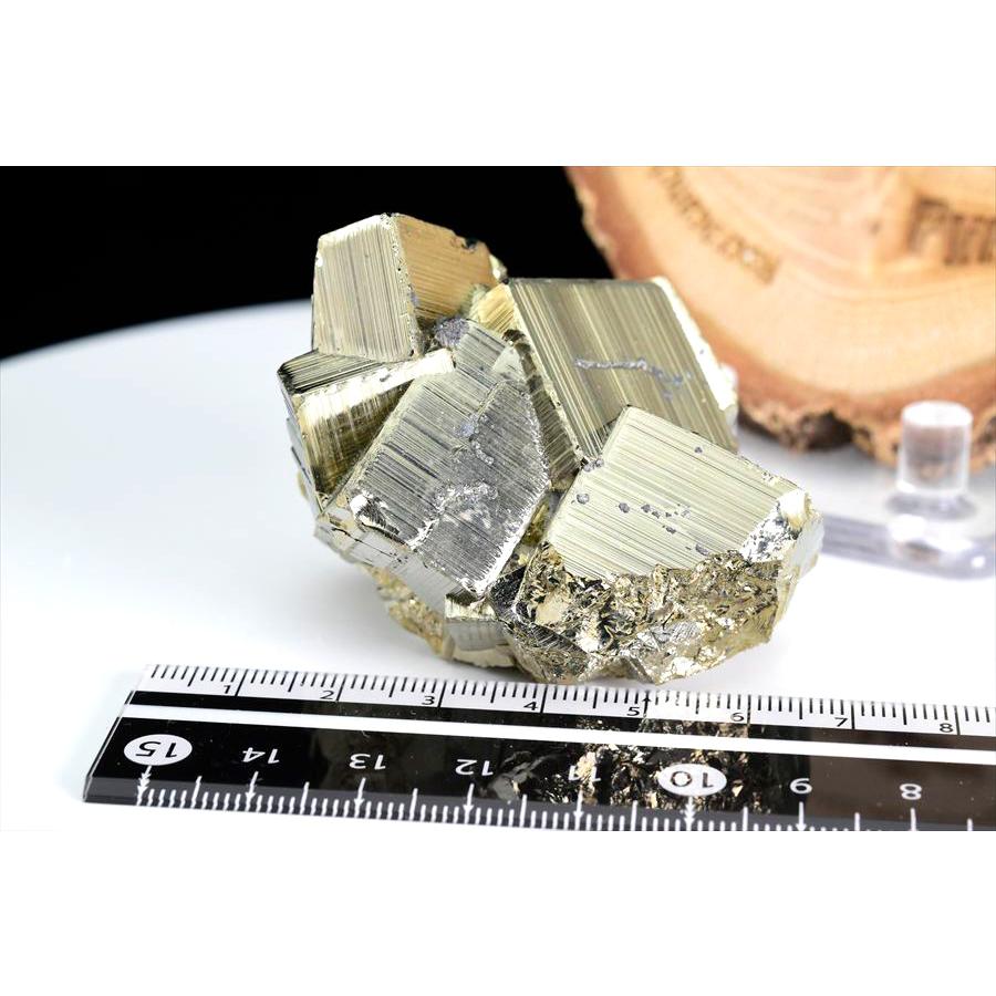 パイライト 黄鉄鉱 クラスター (約195.7g) 原石 ギラギラ結晶 CUBO