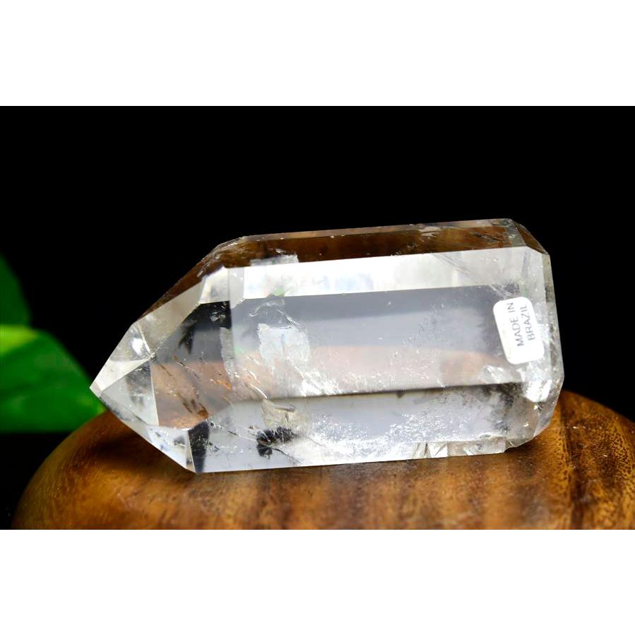 超透明 ヒマラヤ産 水晶ポイント 六角柱 天然石原石置物台座付