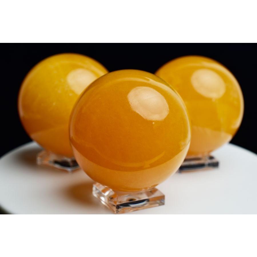 天然石オレンジカルサイト丸玉No.2