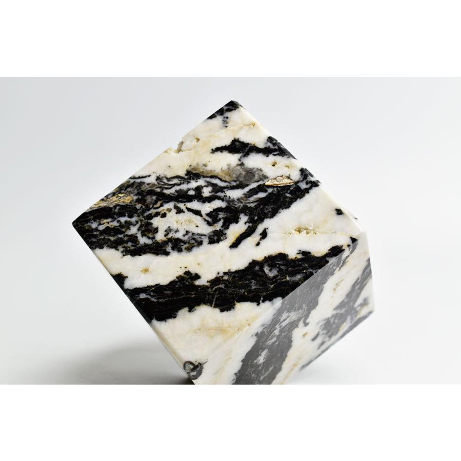 ゼブラマーブル 大理石 キューブ型 置物 アメリカ ユタ州産 マーブル石