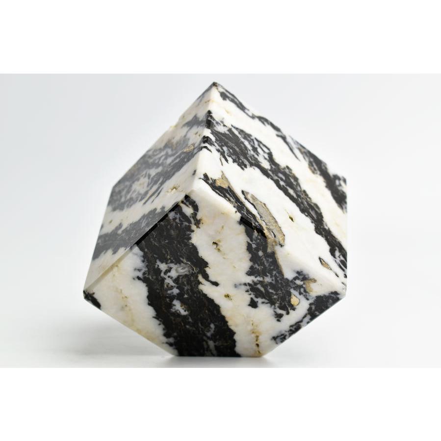 ゼブラマーブル 大理石 キューブ型 置物 アメリカ ユタ州産 マーブル石