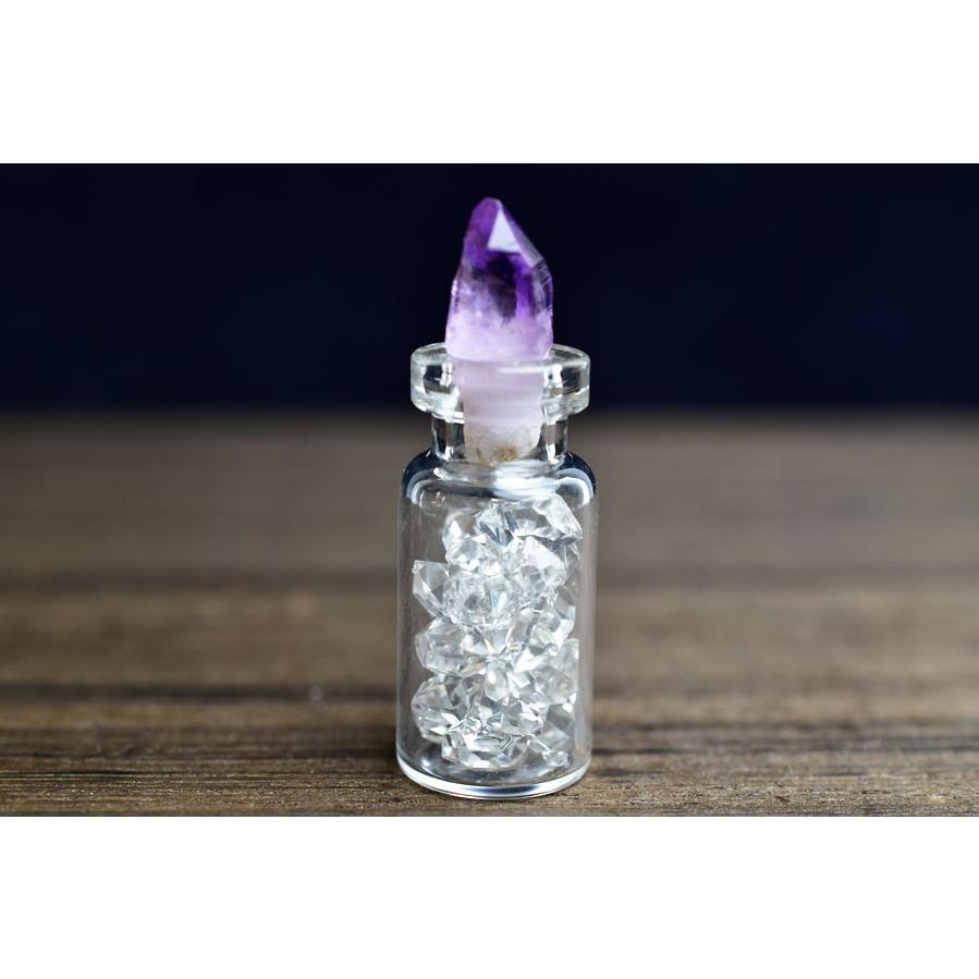 ニューヨーク産　ハーキマーダイヤモンド　ベラクルスアメジスト　小瓶　美品　希少 ニューヨーク ハーキマーダイヤモンド ベラクルスアメジスト