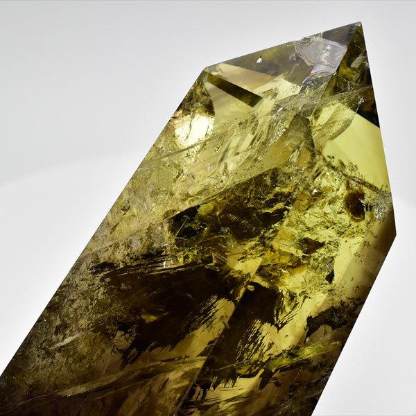 シトリン (約1279.5g) ポイント ファントム レインボー 六角柱