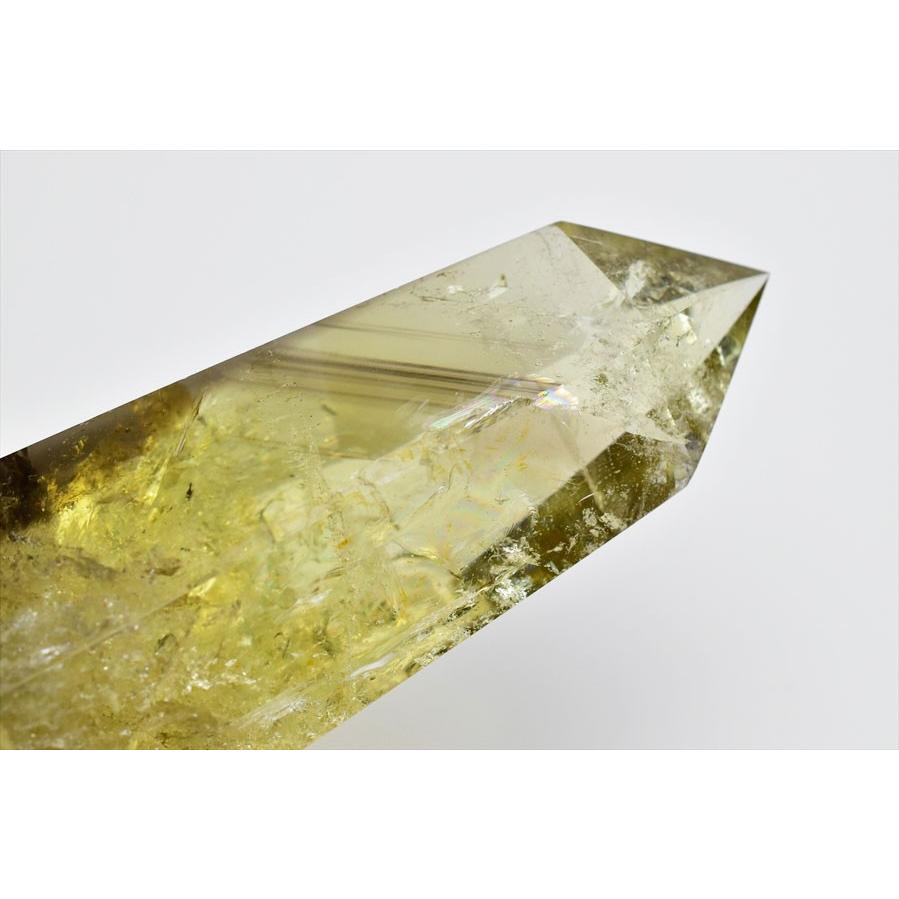 シトリン ポイント (約344g) レインボー ファントム 六角柱 11月誕生石