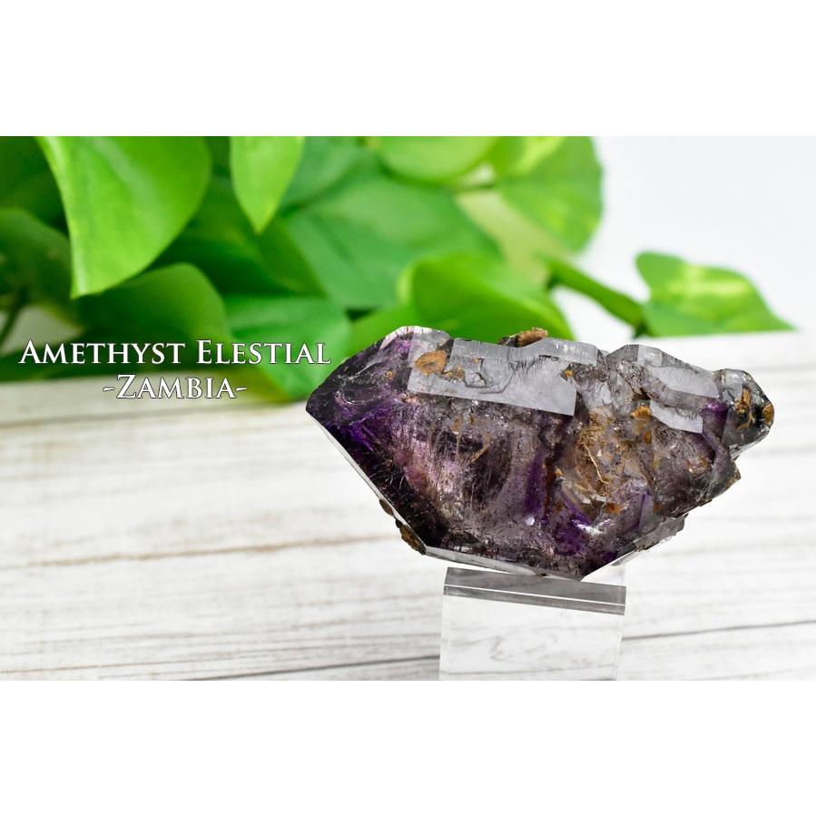 アメジストエレスチャル AAAA【約65.8g】水入り 結晶 原石 水晶 