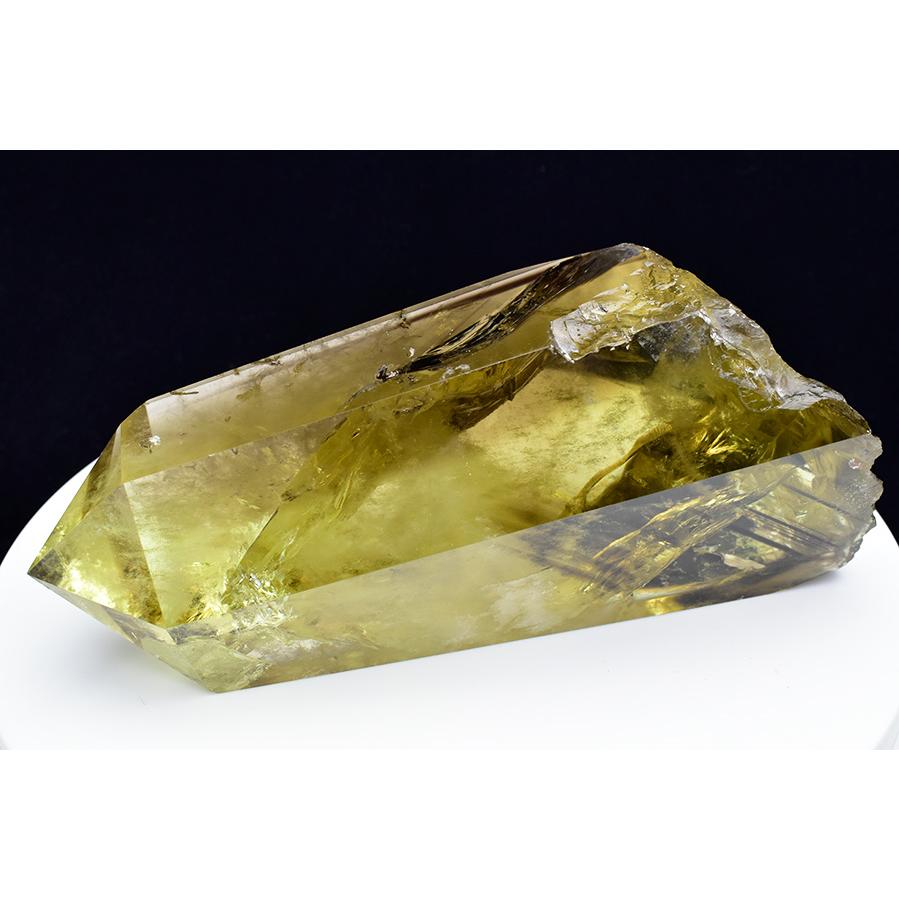 スモーキーシトリンファントム入水晶ポイント2本セット・専用木製台座