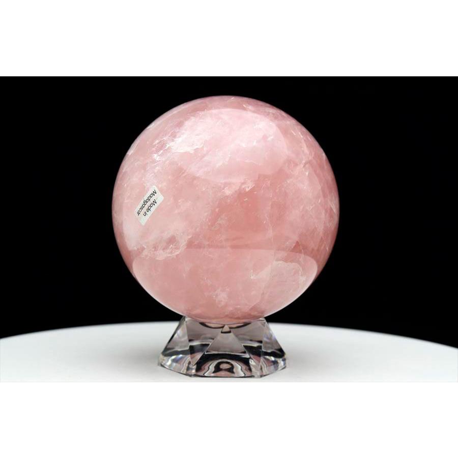 ローズクォーツ クリスタル 虹入 丸玉 紅水晶 紅石英 薔薇石英 天然石 置物