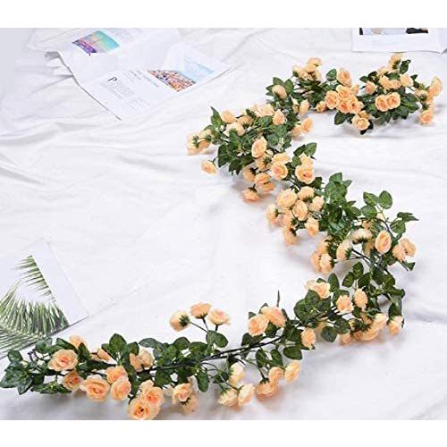 バラ ガーランド 2本入 薔薇 ローズ 枯れない花 138輪花 造花の藤 植物 壁掛け造花 シルクフラワー 手作り花輪 花園装飾 シャンペン Upd Vja02t3fh Up To Date 通販 Yahoo ショッピング