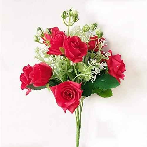 造花 薔薇 人工観葉植物 バラ インテリア シルクフラワー リアルローズ おしゃれ 枯れない花 花束 人気 薔薇 プレゼント造花ブーケ レッド Upd Vja02v4ac Up To Date 通販 Yahoo ショッピング