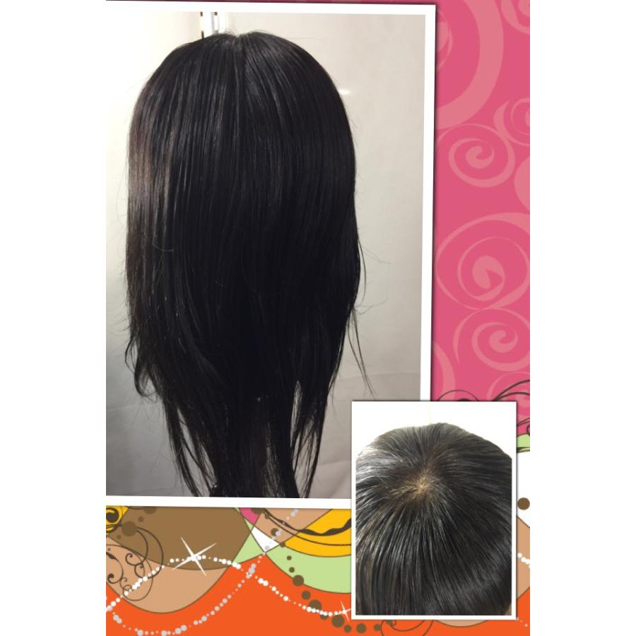 人毛 かつら カツラ 自然な黒色 医療用 全頭 肌色伸縮ネット バージンヘアー 高品質 肌色伸縮ネット 新品 特価 １００ 未カット 1点もの かつら ウイッグ セミオーダー M ロング