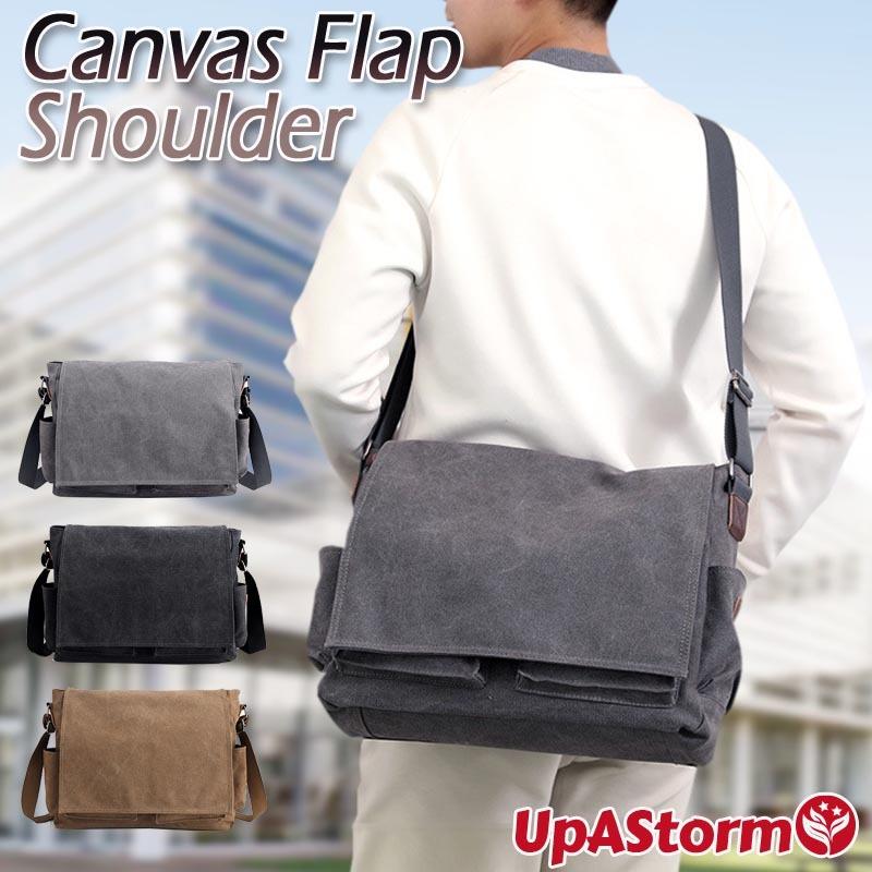 ショルダーバッグ キャンバス 帆布 メンズ シンプル フラップ カジュアル 布 通勤 通学 B4 丈夫 人気 肩掛け 斜め掛け Upsk2 Should01 L Upastorm Yahoo ショップ 通販 Yahoo ショッピング