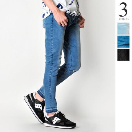 格安saleスタート ストレッチデニム 膝断ち切り スーパース スキニー スリムパンツ パンツ デニム メンズ スキニー ストレッチ 膝断ち切り スーパー Sサイズあり 裾カットオフ ボトムス パンツ Smssvg Org