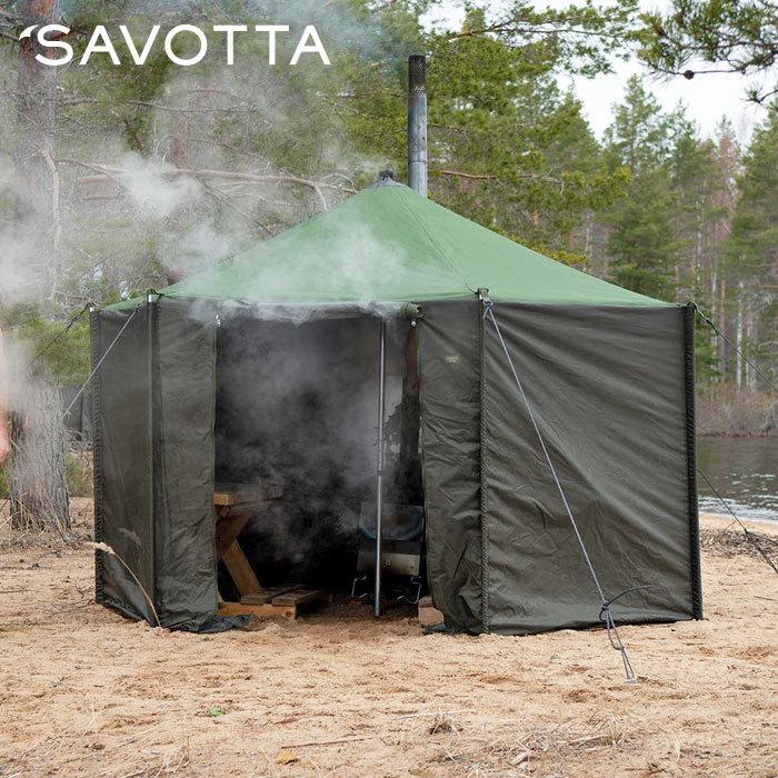 【新品・未使用】窓付き サウナテント ブラック 3〜4人用 サヴォッタ サウナスターターセット(3-4人用) SAVOTTA | サウナ サウナ