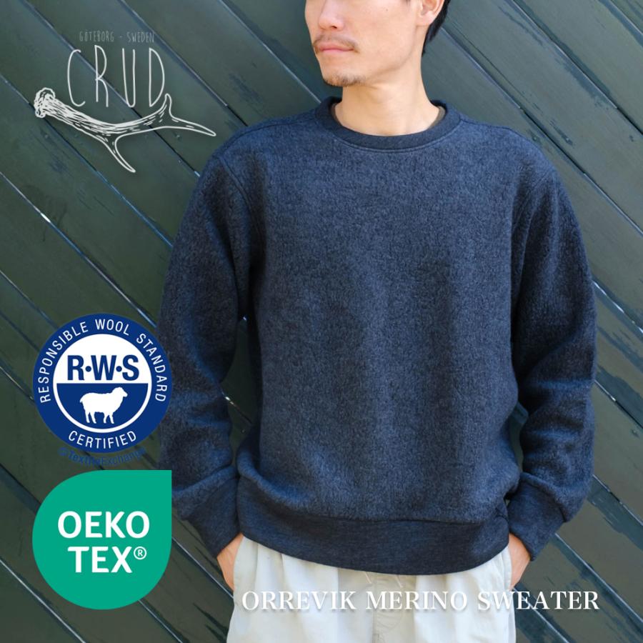 クルード オッレヴィーク メリノ セーター CRUD｜メリノウール ニット メンズ ユニセックス 北欧 スウェーデン 防寒 保温 吸湿 天然素材 アウトドア キャンプ