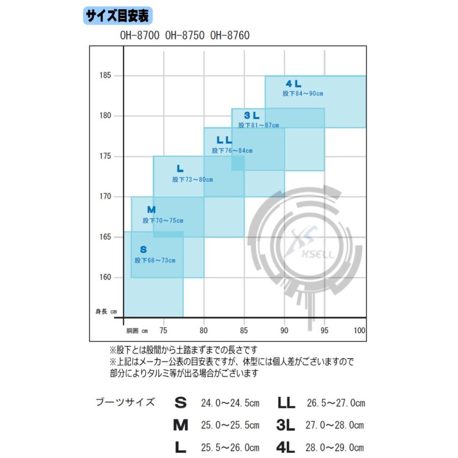 クロロプレンウェーダー フェルトスパイク OH-006P フェルトピン 防寒 防水 胴長 胴付長靴 ネオプレン ウエーダー 耐寒｜upis777｜02