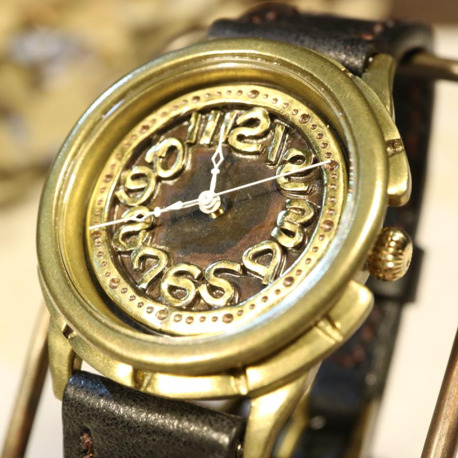 手作り腕時計】日本製 アンティーク 腕時計 真鍮 アラビア数字