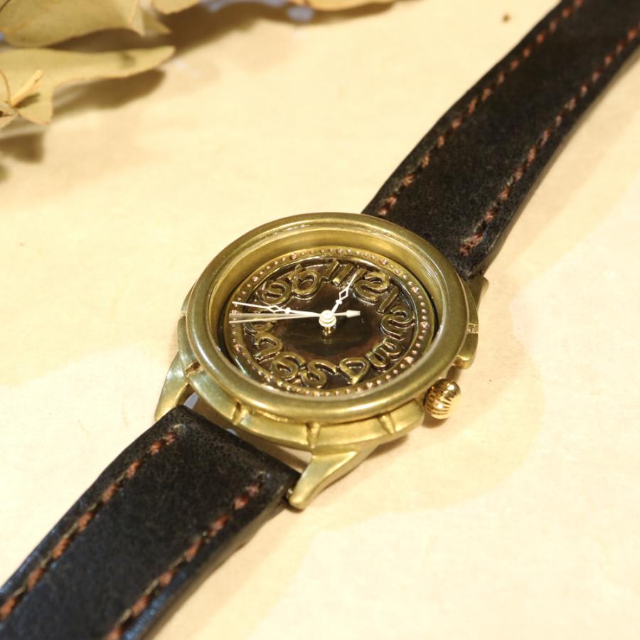 手作り腕時計】日本製 アンティーク 腕時計 真鍮 アラビア数字