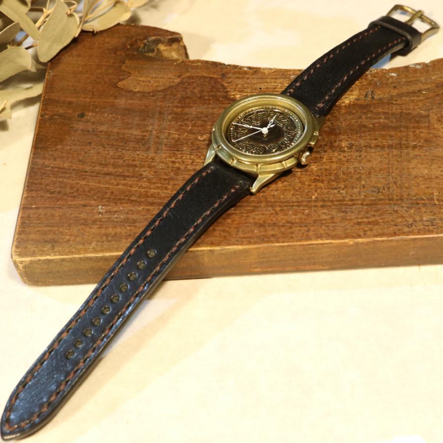 手作り腕時計】日本製 アンティーク 腕時計 真鍮 アラビア数字