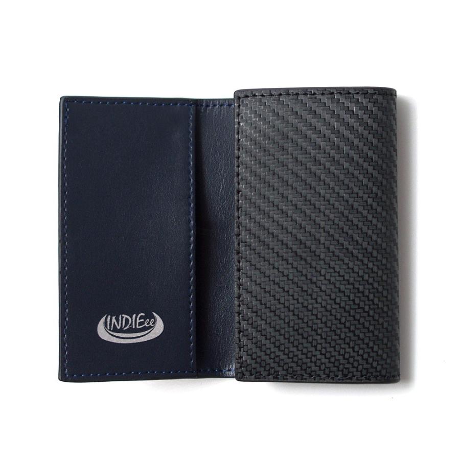 INDIEee インディ イタリア製 グラフィットカーボンレザー キーケース