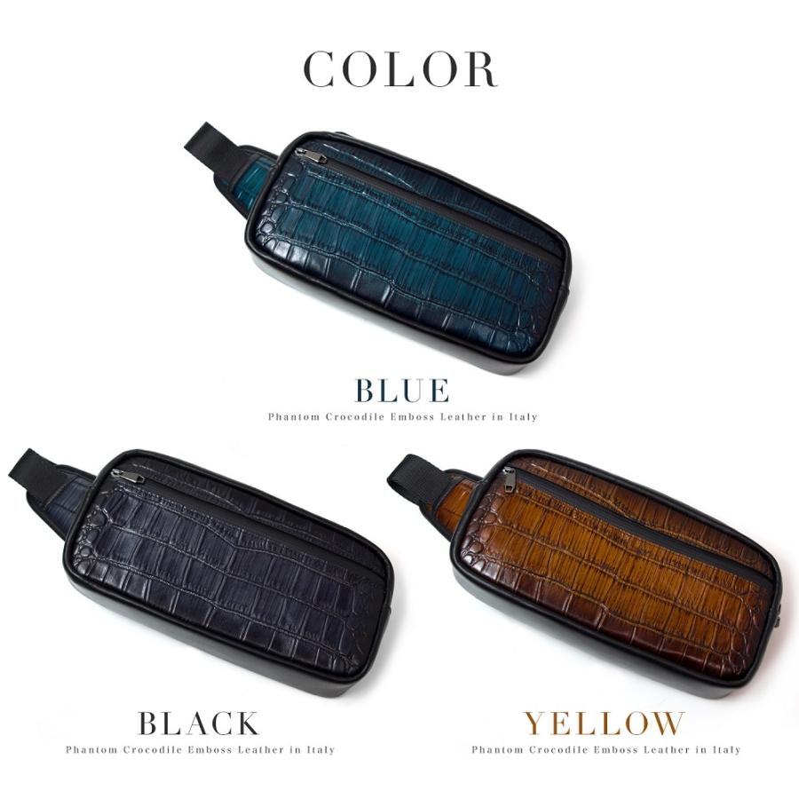 クロコダイル本革ボディバッグスタイリッシュ sankyo shokai クロコダイル ボディバッグ マット 牛革 型押し