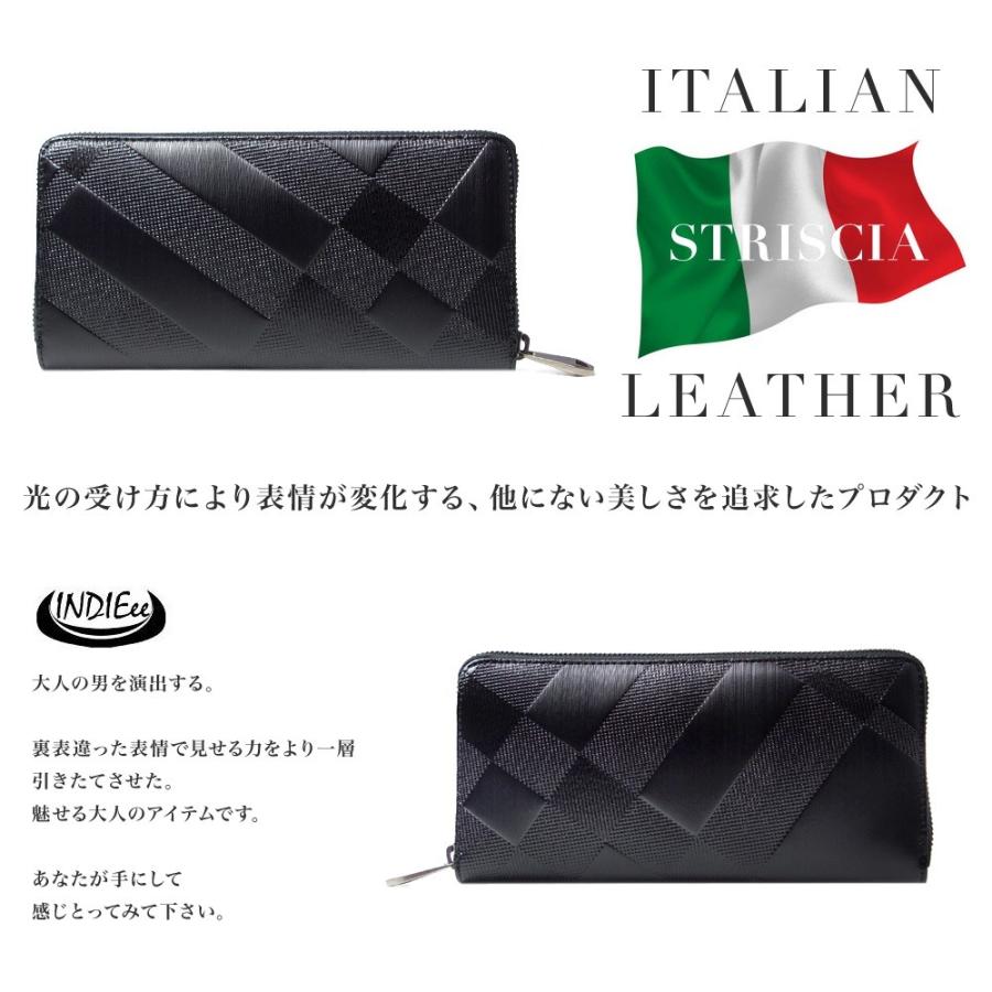 Indieee インディ イタリア製 ストリシア ギャルソン ラウンド 長財布 13周年記念イベントが メンズ エクセラ 大きい財布 プレゼント ケース 魅せる財布 レザー 本革 個性的