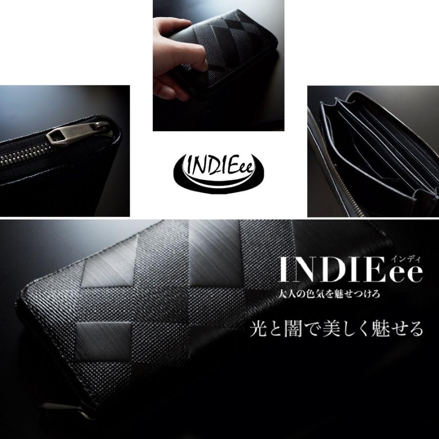 INDIEee インディ イタリア製 ストリシア ギャルソン ラウンド 長財布