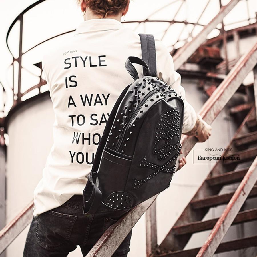 バックパック スカル スタッズ リュックサック 個性的 髑髏 男 鞄 派手