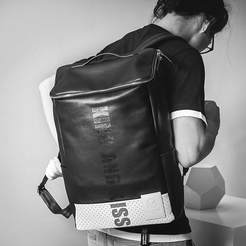 バイカラー ドット リュックサック PU レザー バックパック 個性的 お