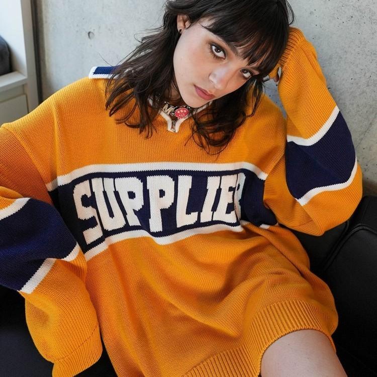 SUPPLIER サプライヤー NEW COLLEGE LOGO KNIT ニット メンズ レディース ユニセックス カジュアル ストリート ロゴ |  | 01