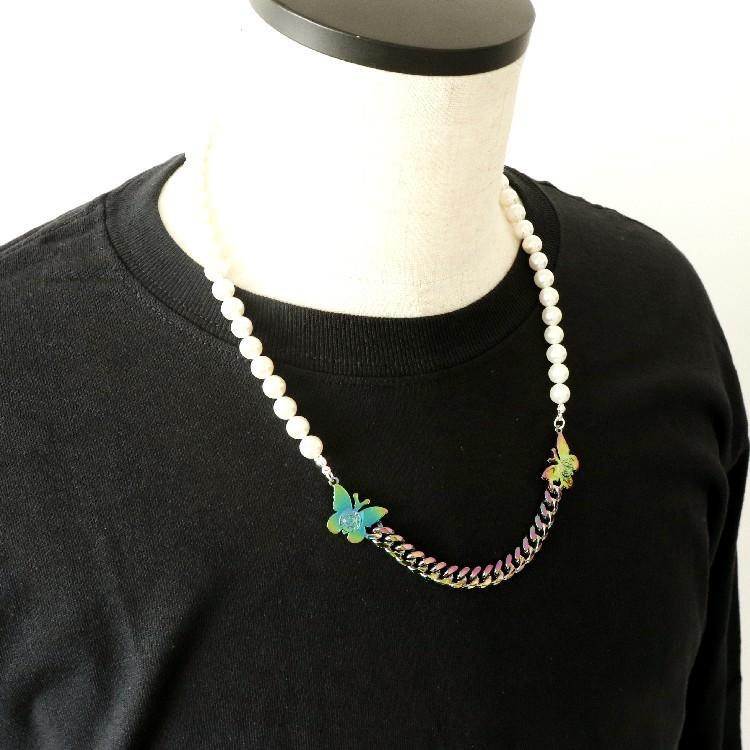 STUGAZI スガジ Shining Rainbow Butterfly ネックレス 男女兼用 パール レインボー メンズ レディース ユニセックス 蝶 HIPHOP ヒップホップ ストリート K-POP | STUGAZI | 02