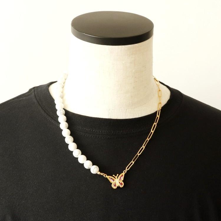 STUGAZI スガジ White Turquoise Amor Butterfly ネックレス ターコイズ 男女兼用 メンズ レディース ユニセックス HIPHOP ヒップホップ ストリート K-POP | STUGAZI | 01