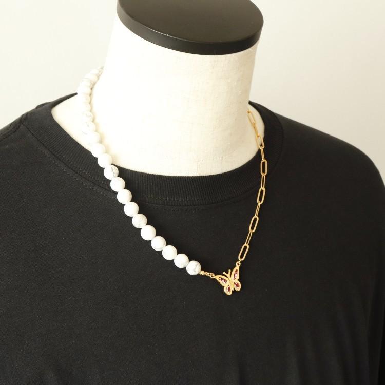 STUGAZI スガジ White Turquoise Amor Butterfly ネックレス ターコイズ 男女兼用 メンズ レディース ユニセックス HIPHOP ヒップホップ ストリート K-POP | STUGAZI | 02