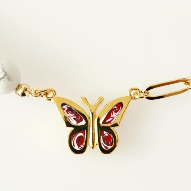 STUGAZI スガジ White Turquoise Amor Butterfly ネックレス ターコイズ 男女兼用 メンズ レディース ユニセックス HIPHOP ヒップホップ ストリート K-POP | STUGAZI | 04