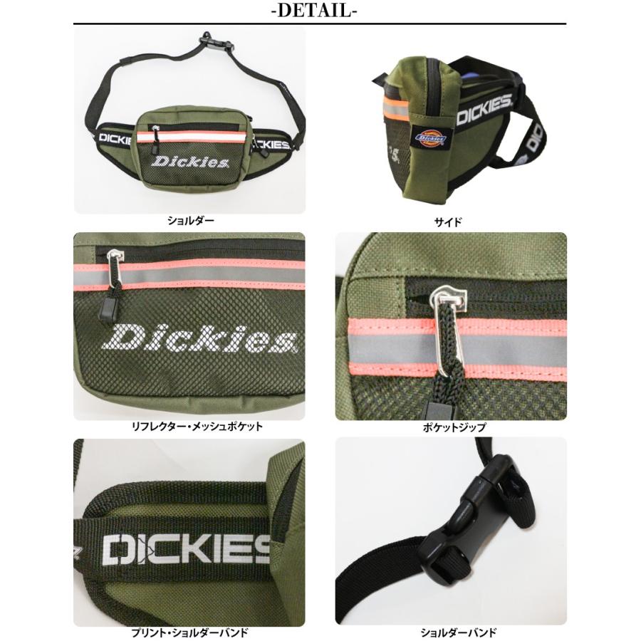 ディッキーズ Dickies ウエストバッグ ミニ  ショルダー カバン バッグ 斜め掛け 光る 軽量 ボディバッグ メンズ レディース ユニセックス 黒 アウトドア 肩掛け | Dickies | 06