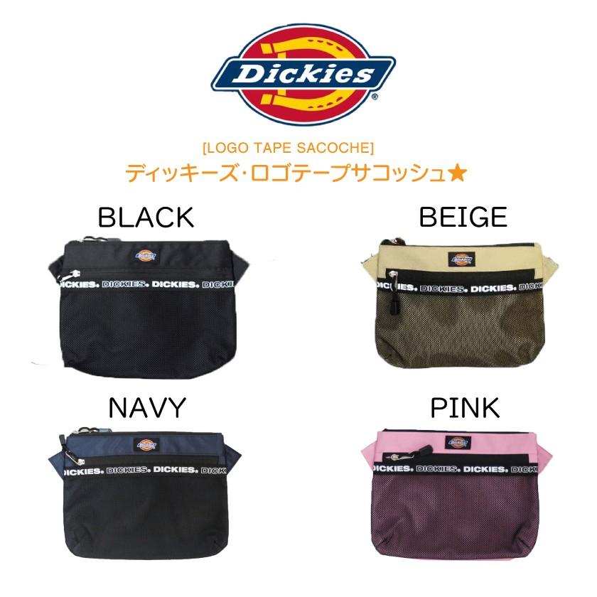 Dickies ディッキーズ LOGO TAPE SACOCHE レディース メンズ ロゴ テープ クラッチバッグ ショルダー 斜めがけ メッシュ ミニショルダー ミニバッグ 軽量 | Dickies | 01