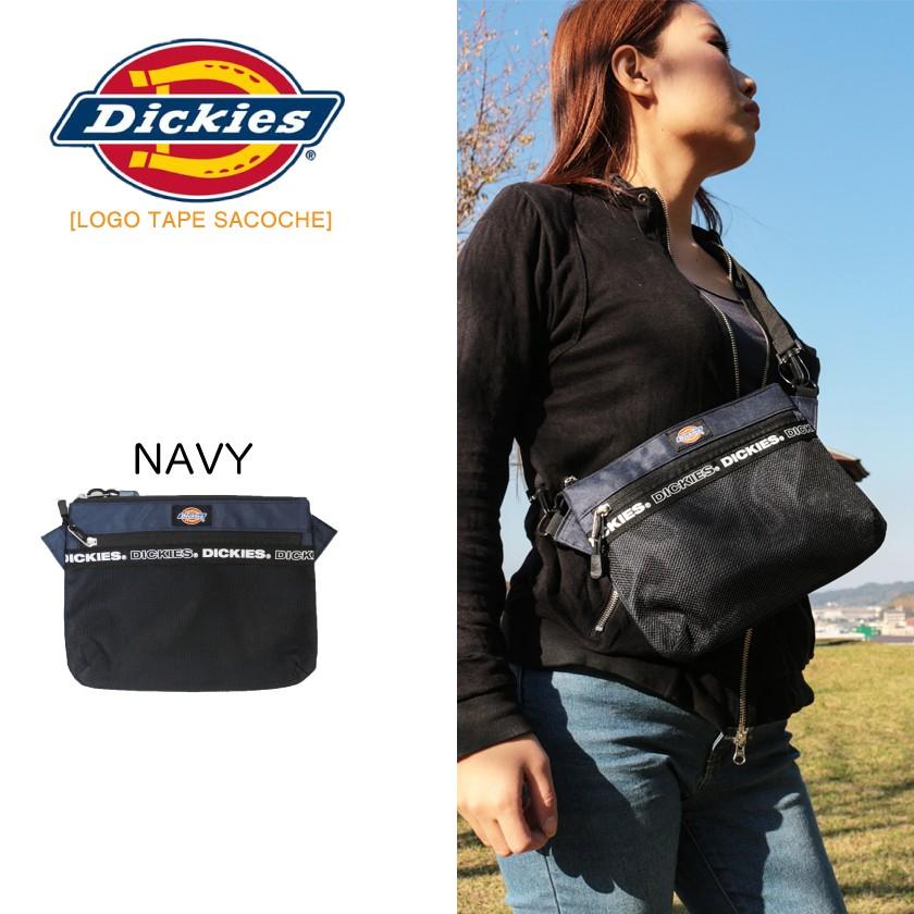 Dickies ディッキーズ LOGO TAPE SACOCHE レディース メンズ ロゴ テープ クラッチバッグ ショルダー 斜めがけ メッシュ ミニショルダー ミニバッグ 軽量 | Dickies | 02