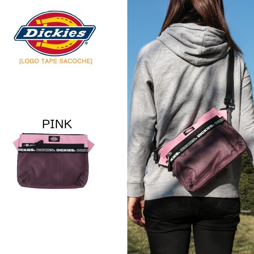 Dickies ディッキーズ LOGO TAPE SACOCHE レディース メンズ ロゴ テープ クラッチバッグ ショルダー 斜めがけ メッシュ ミニショルダー ミニバッグ 軽量 | Dickies | 03