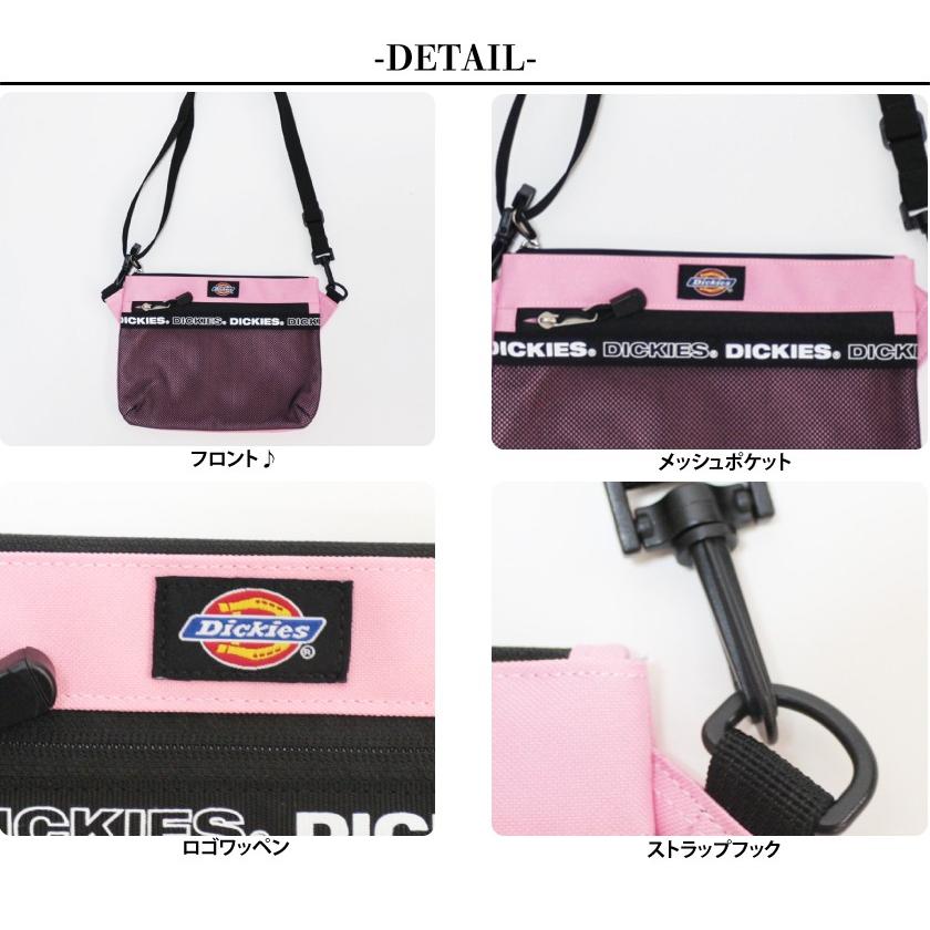 Dickies ディッキーズ LOGO TAPE SACOCHE レディース メンズ ロゴ テープ クラッチバッグ ショルダー 斜めがけ メッシュ ミニショルダー ミニバッグ 軽量 | Dickies | 06