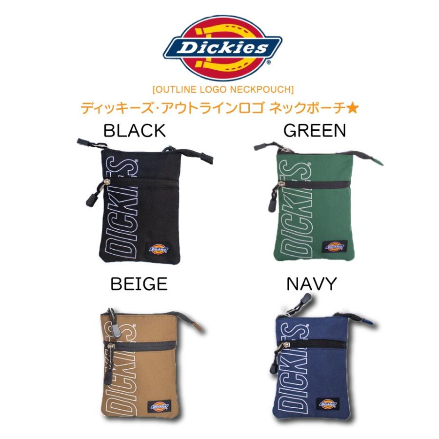 Dickies ディッキーズ OUTLINE LOGO NECKPOUCH メンズ レディース ショルダーバッグ 斜めがけバッグ 軽量 マルチケース 小さい 学生 部活 通学 ミニバッグ | Dickies | 01