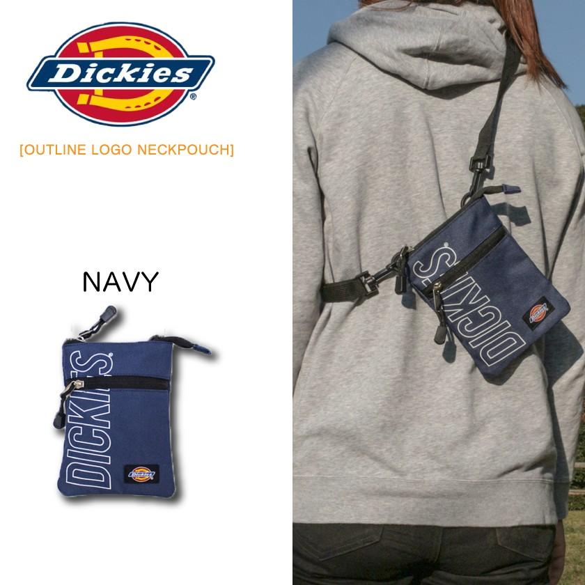 Dickies ディッキーズ OUTLINE LOGO NECKPOUCH メンズ レディース ショルダーバッグ 斜めがけバッグ 軽量 マルチケース 小さい 学生 部活 通学 ミニバッグ | Dickies | 02